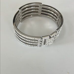 Elegant Silver Bracelet with Crystal Accents